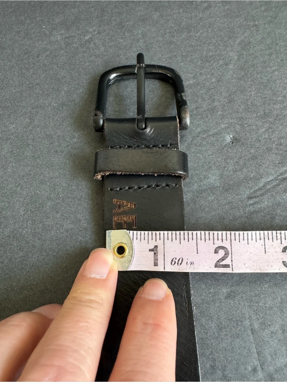 American Eagle‎ Distressed Black Leather Belt Well Worn Unisex Mens 34